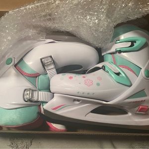 NWT GIRLS ADJUSTABLE LAKE PLACID ICESKATES SZ.4-7 NEVER WORN, BIX, ALL PAPERWORK